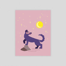 Load image into Gallery viewer, Wolf and the Moon Print