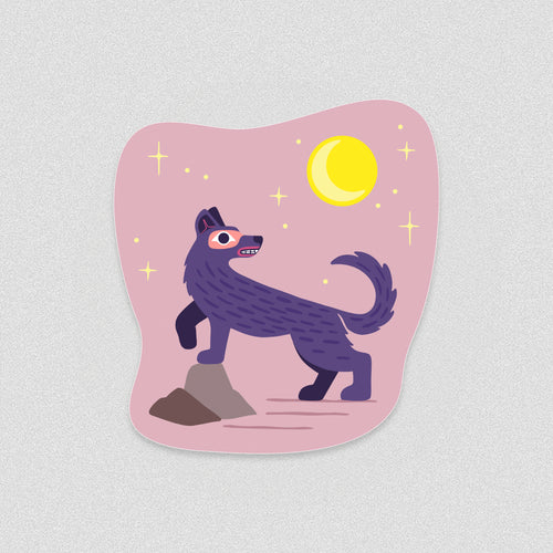 Wolf and the Moon Sticker