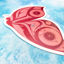 Load image into Gallery viewer, waterproof pink tlingit butterfly vinyl laptop sticker