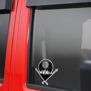 full moon vinyl sticker decal on jeep window